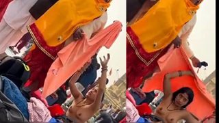 Desi Bhabhi Bath Outdoor Changing Dress Secretly Captured