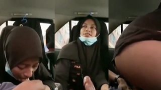 Hijabi Girl Giving Blowjob Dick Fucking Inside Car